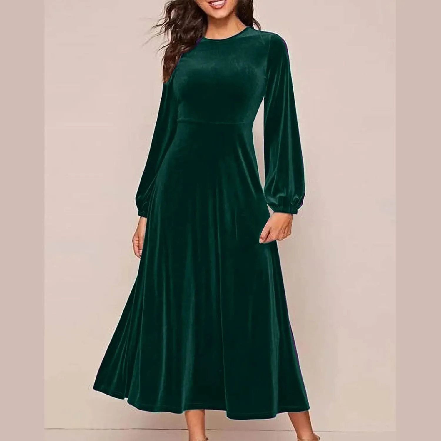 Women Dresses Dresses Homecoming Dress for Women Boat Neck Velvet Formal Elegant Thin Midi Winter Fall Dresses 2025