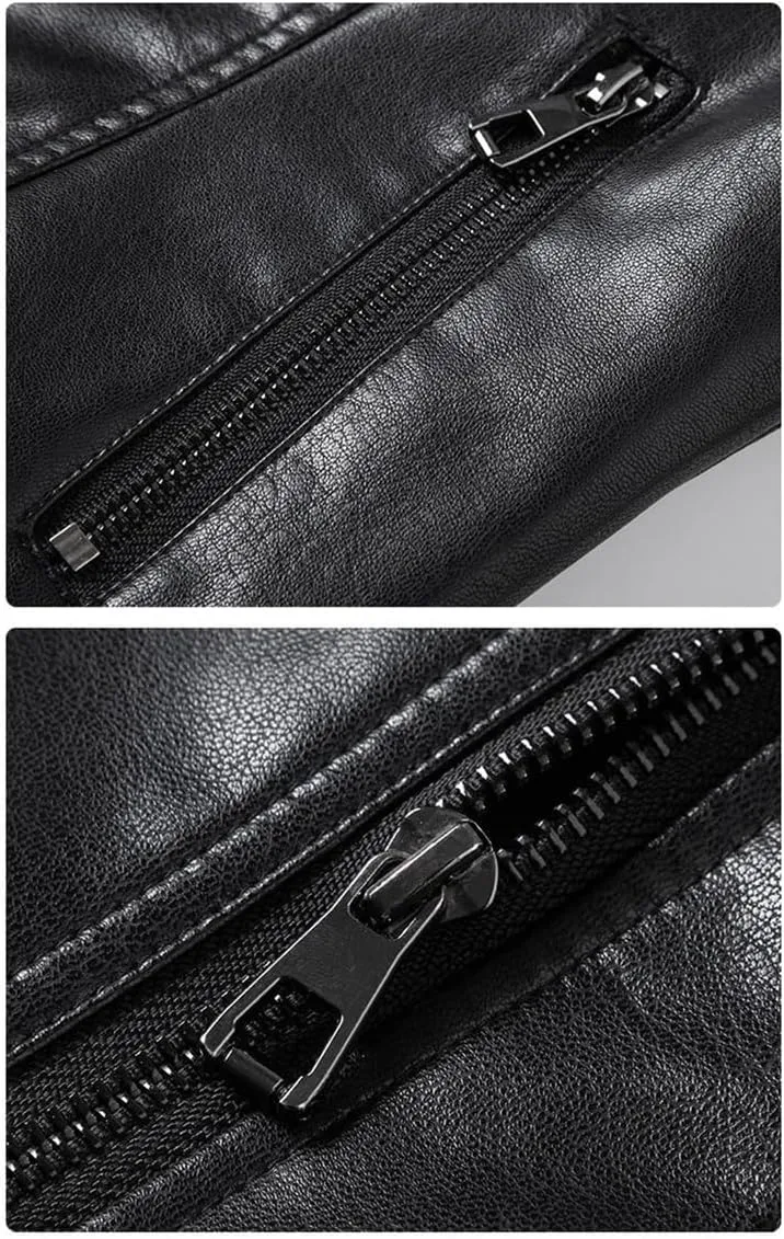 Women Sheepskin Jackets Lapel Collar Full Sleeve Leather Coats Casual Zipper Short Moto Biker Jackets