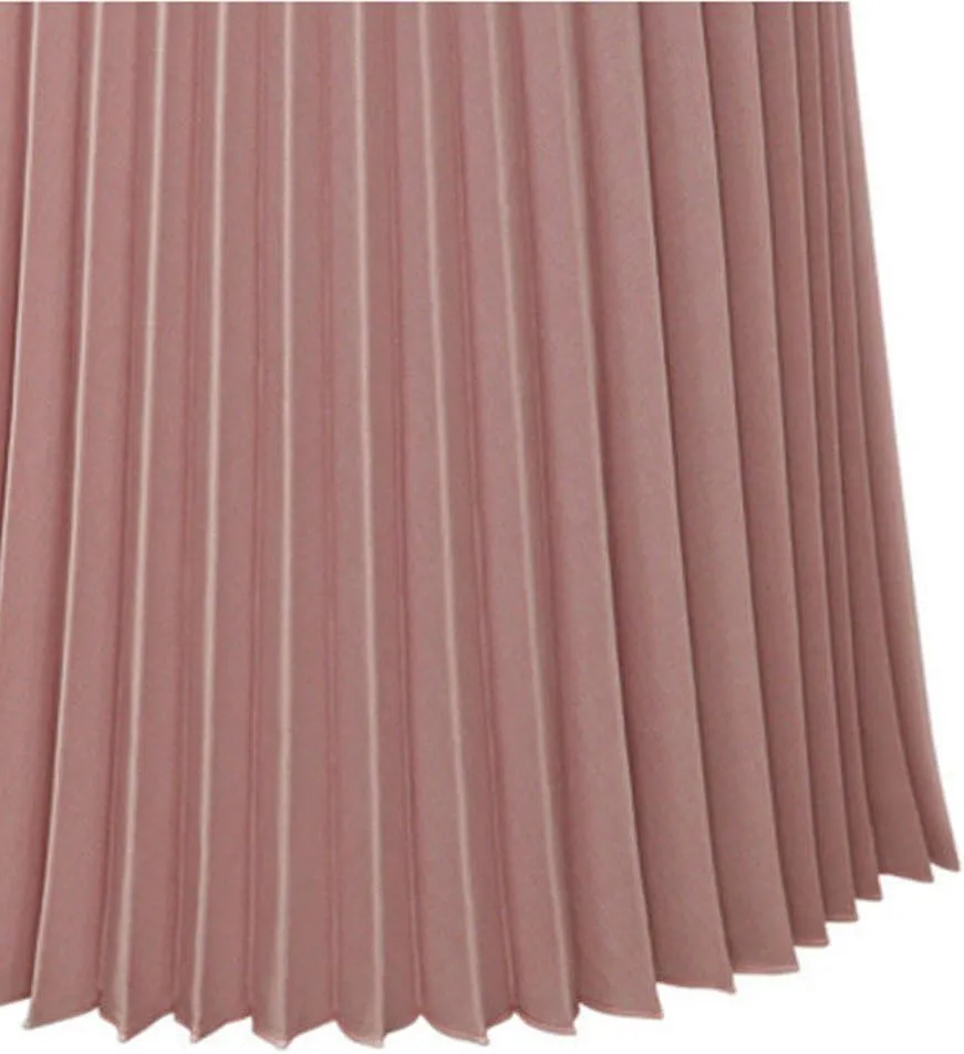 Women Skirt Elegant Solid Skirt Waist Elastic Pleated Womens Maxi Skirt Outfits for Women Pleated Cheer Mesh Mini