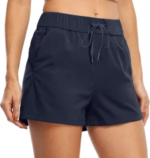 Women Summer Sporst Shorts Casual Drawstring Elastic Waisted Running Workout Shorts Lightweight Comfortable Shorts