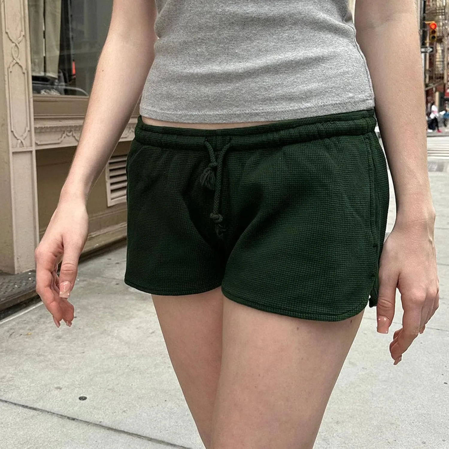 Women Sweat Shorts Summer Casual Drawstring Low Waisted Athletic Shorts Comfy Lounge Workout Yoga Running Shorts