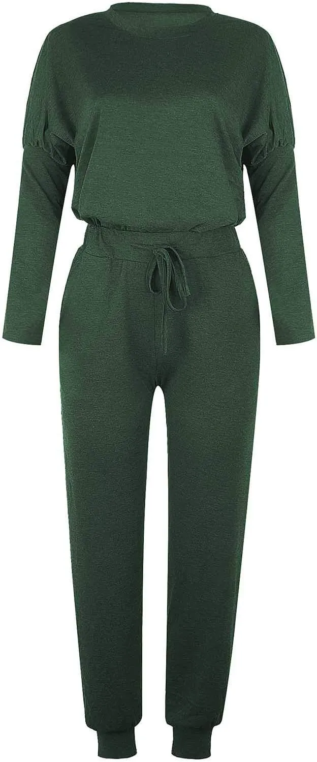 Womens 2 Piece Loungewear Set Letter Graphic Long Sleeves Crewneck Pullover Top And Drawstring Joggers Pants