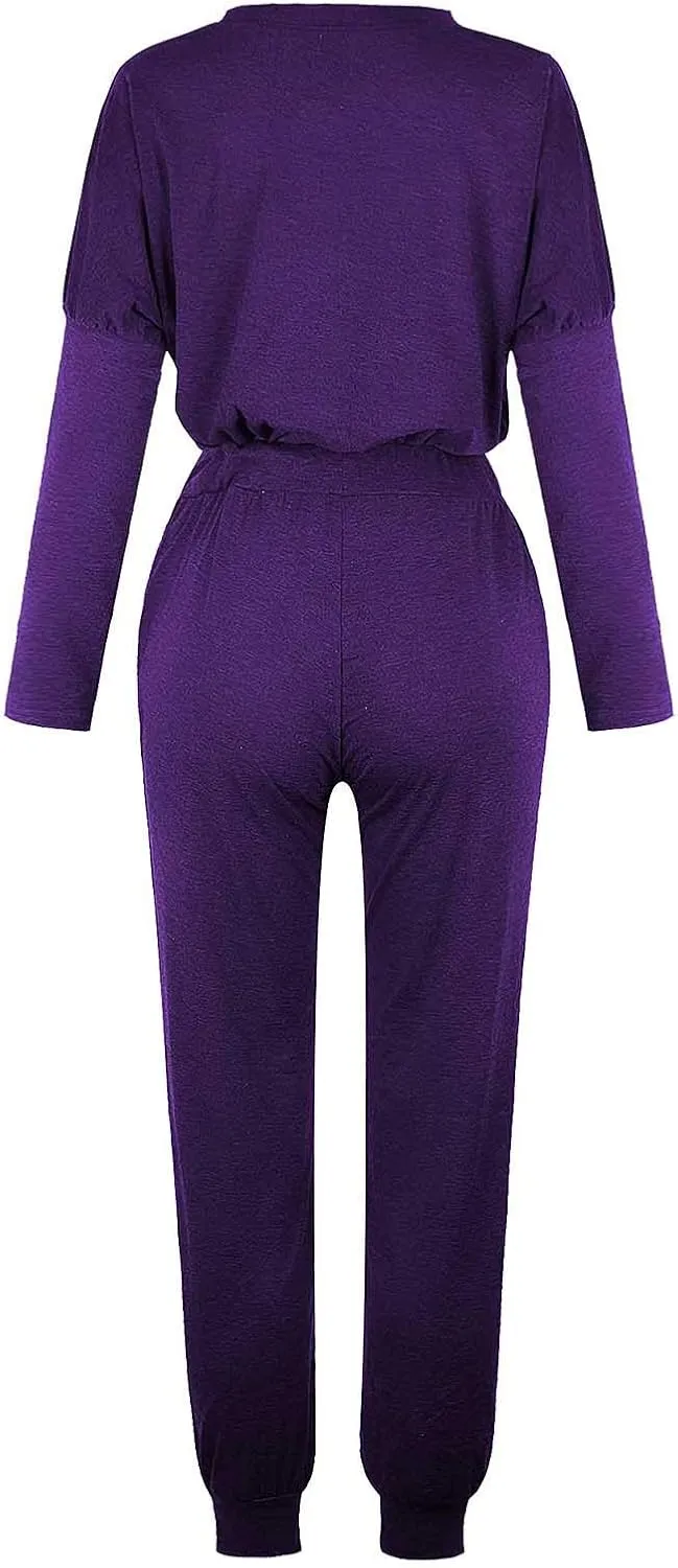 Womens 2 Piece Loungewear Set Letter Graphic Long Sleeves Crewneck Pullover Top And Drawstring Joggers Pants