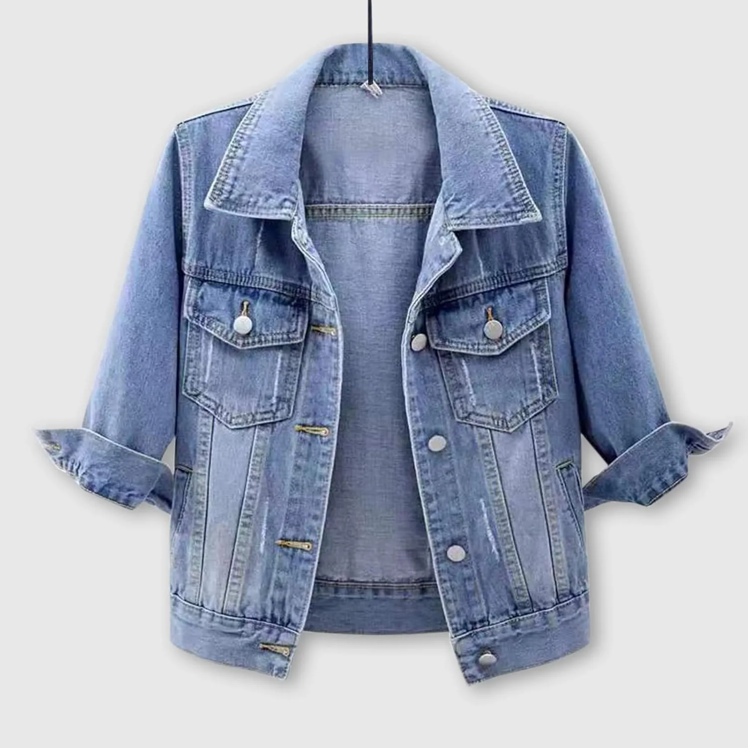 Women's Casual Denim Jacket Basic Button Down Denim Jean Jacket Boyfriend Denim Coat Cropped Denim Trucker Top