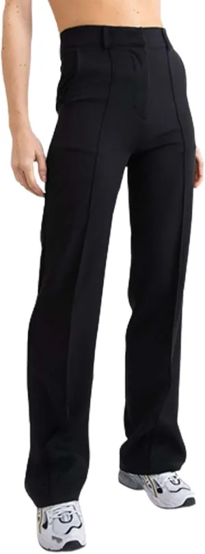 Womens Casual Slim Fit Trousers High Waisted Wide Straight Leg Trousers Classic Solid Color Flowy Skin-Friendly