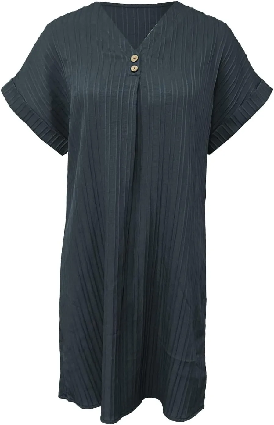 Womens Cotton Shirt Dress 2025 Summer Casual Cap Sleeve Button V Neck Shift Dress Beach Cover Up Shirts with Pockets
