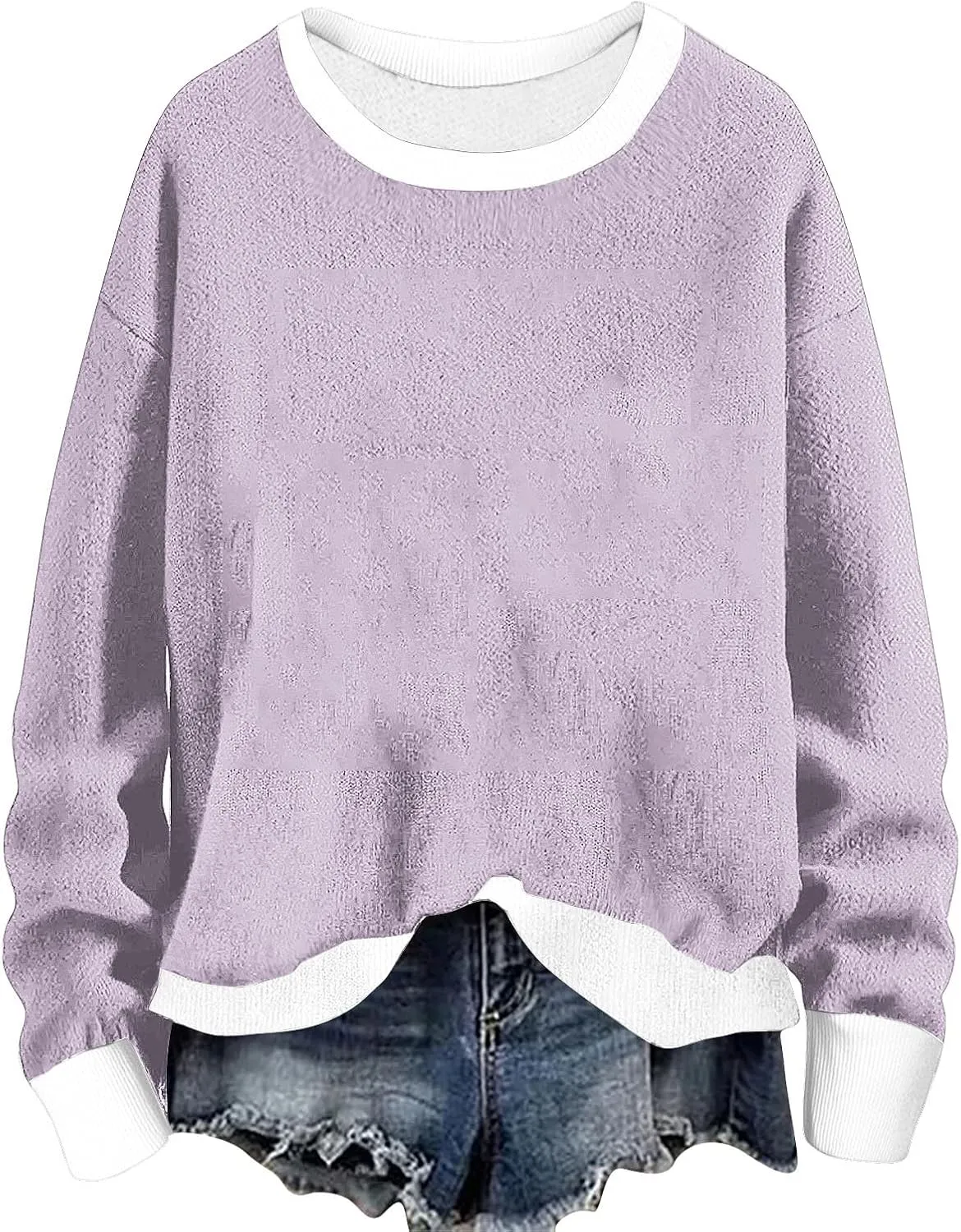 Women's Crew Neck Sweatshirts Oversized Pullover Casual Fleece Long Sleeve Loose Fit Tops Shirts Fashion 2024 Fall