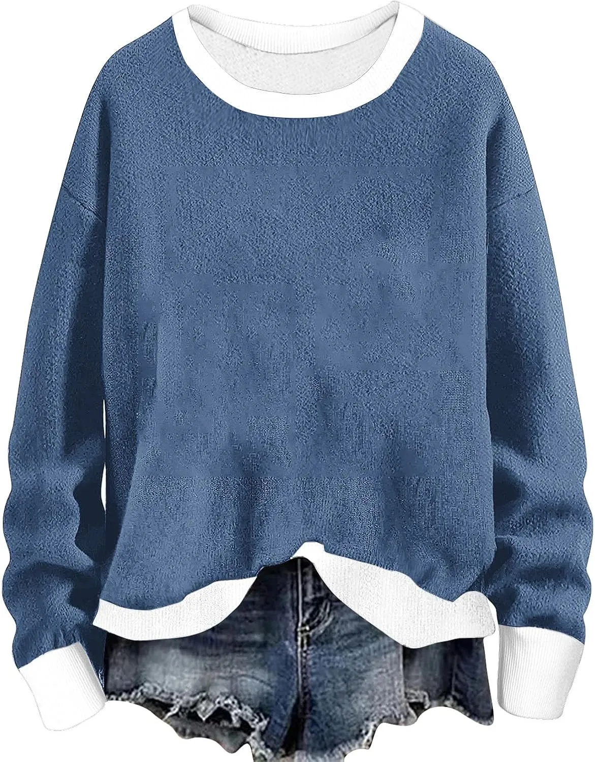 Women's Crew Neck Sweatshirts Oversized Pullover Casual Fleece Long Sleeve Loose Fit Tops Shirts Fashion 2024 Fall
