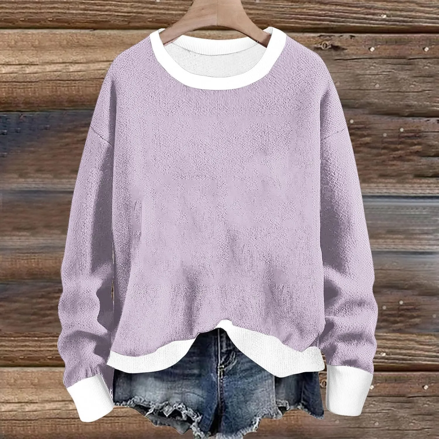 Women's Crew Neck Sweatshirts Oversized Pullover Casual Fleece Long Sleeve Loose Fit Tops Shirts Fashion 2024 Fall