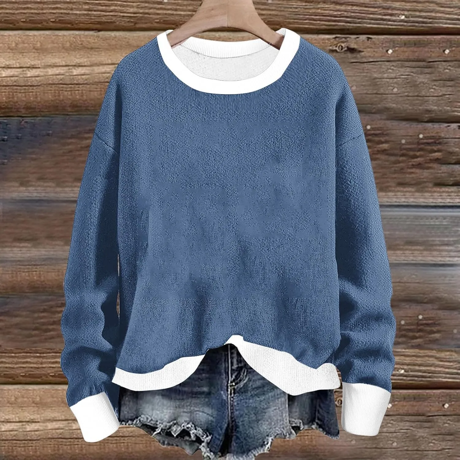 Women's Crew Neck Sweatshirts Oversized Pullover Casual Fleece Long Sleeve Loose Fit Tops Shirts Fashion 2024 Fall