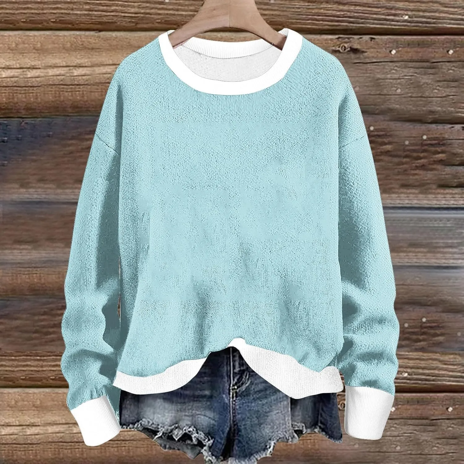 Women's Crew Neck Sweatshirts Oversized Pullover Casual Fleece Long Sleeve Loose Fit Tops Shirts Fashion 2024 Fall
