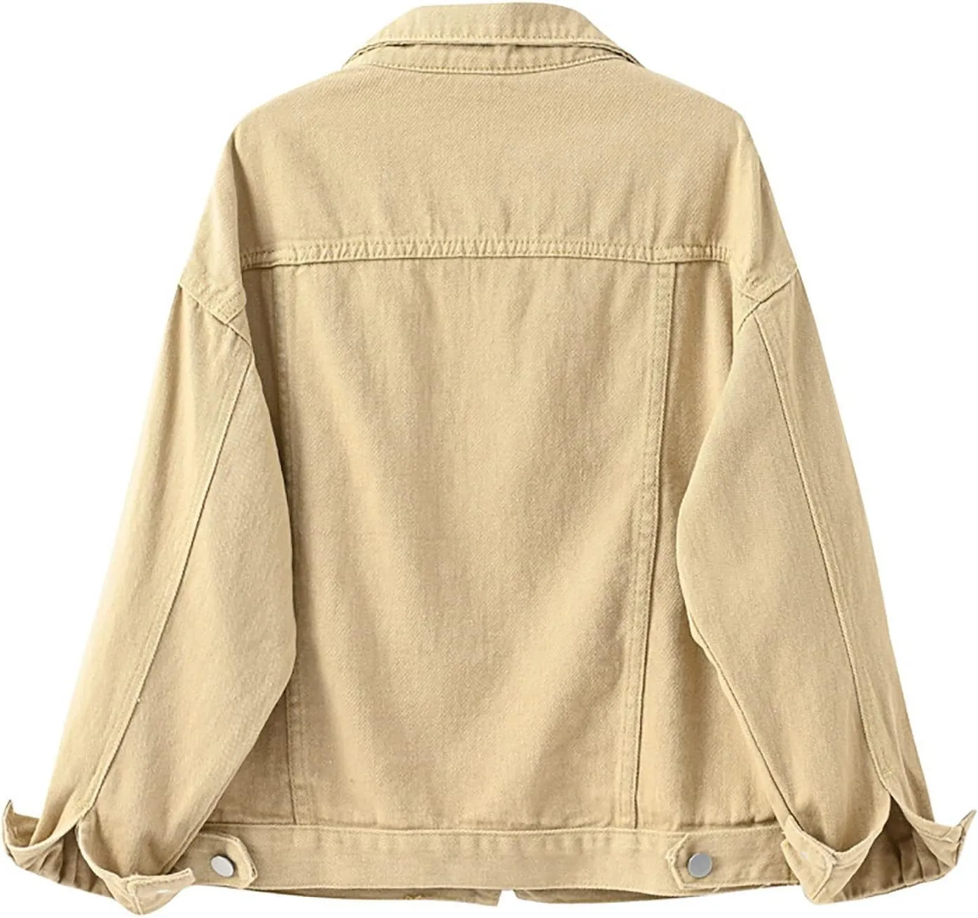 Women's Denim Jacket Plus Size 2024 Long Sleeve Button Down Loose Jean Jacket Outerwear Fashion Oversize Denim Jacket