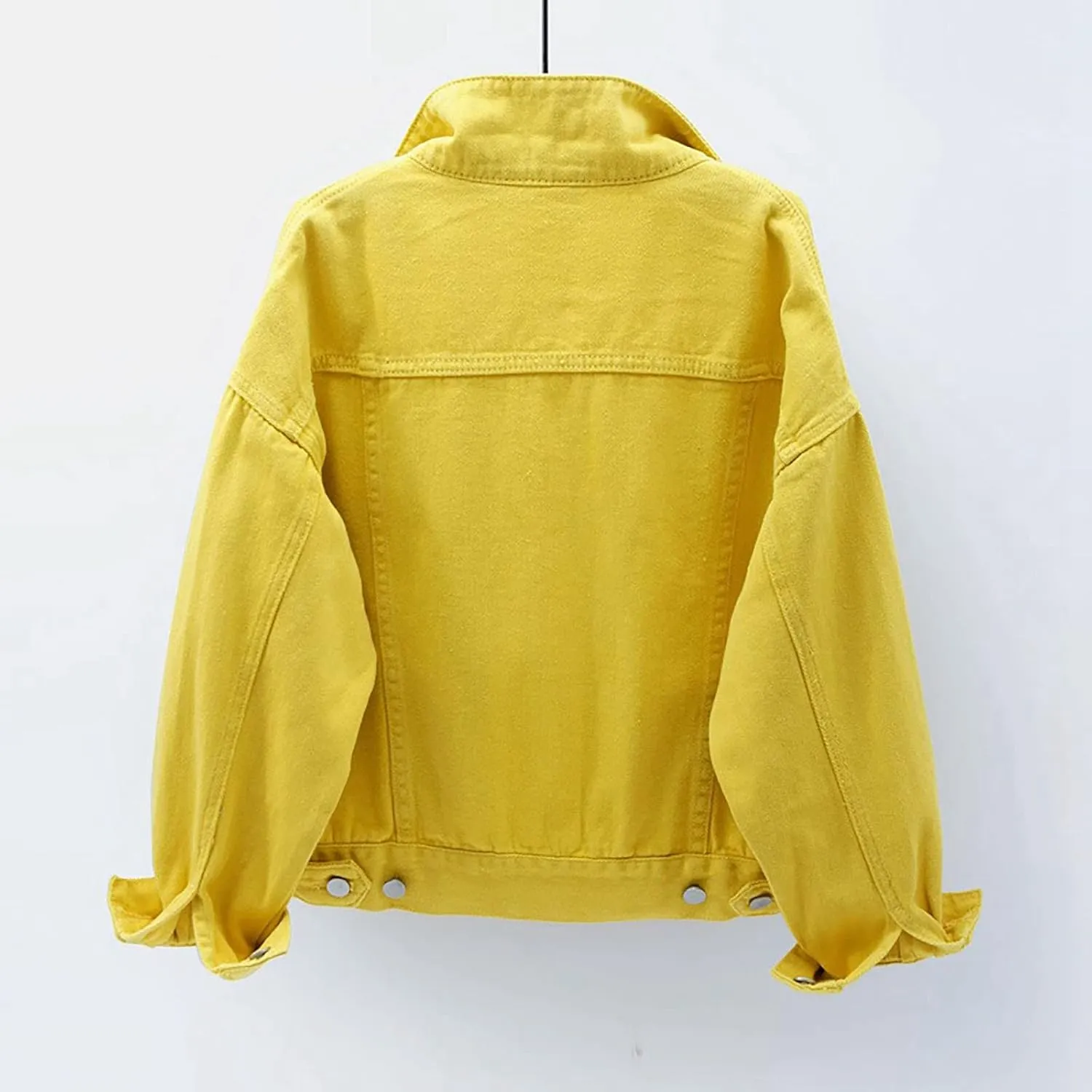 Women's Denim Jacket Plus Size 2024 Long Sleeve Button Down Loose Jean Jacket Outerwear Fashion Oversize Denim Jacket
