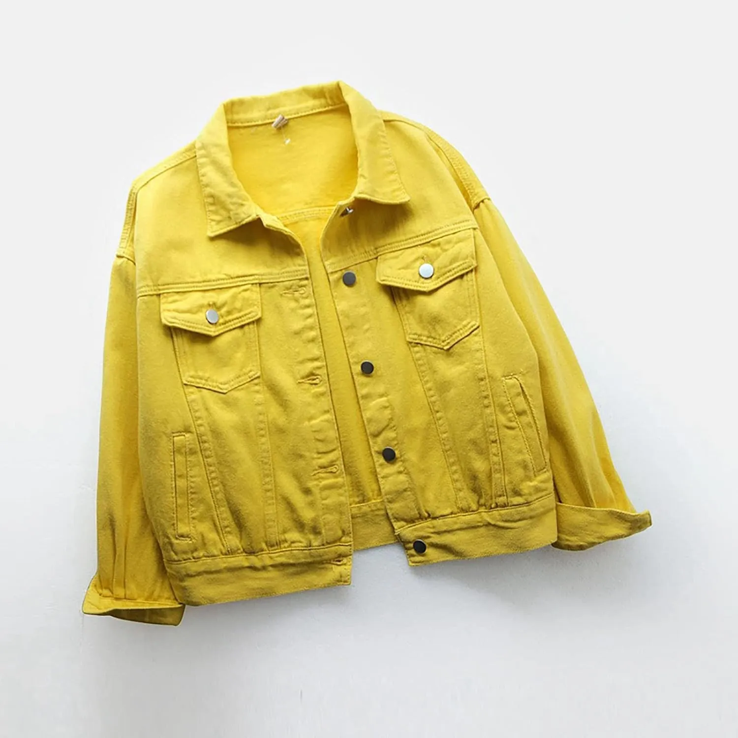 Women's Denim Jacket Plus Size 2024 Long Sleeve Button Down Loose Jean Jacket Outerwear Fashion Oversize Denim Jacket