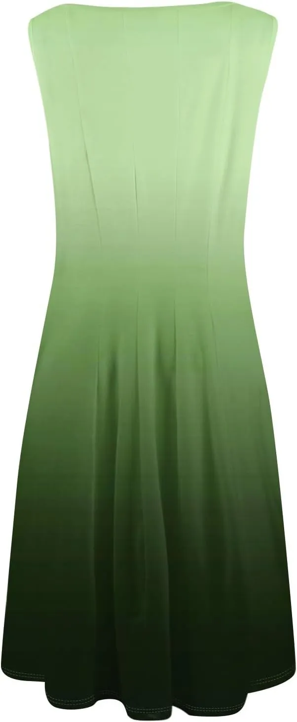Womens Dresses Summer 2025 Empire Waist Sundresses Tank Dress Sleeveless Floral Dress Ruffle Dresses with Pockets