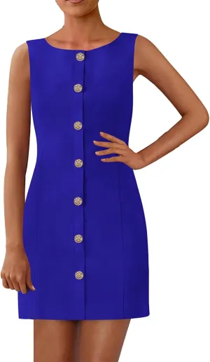 Women's Dresses Work Dresses Summer Business Formal Sleeveless Vest Elegant Office Outfits Crew Neck Suit Dress