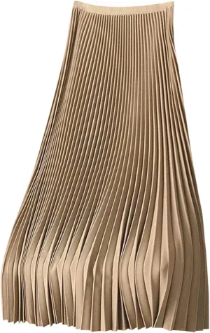 Womens Elastic High Waist Flowy Pleated Skirt Swing A-line Beach Maxi Skirts Business Casual Outfits Elegant Dress