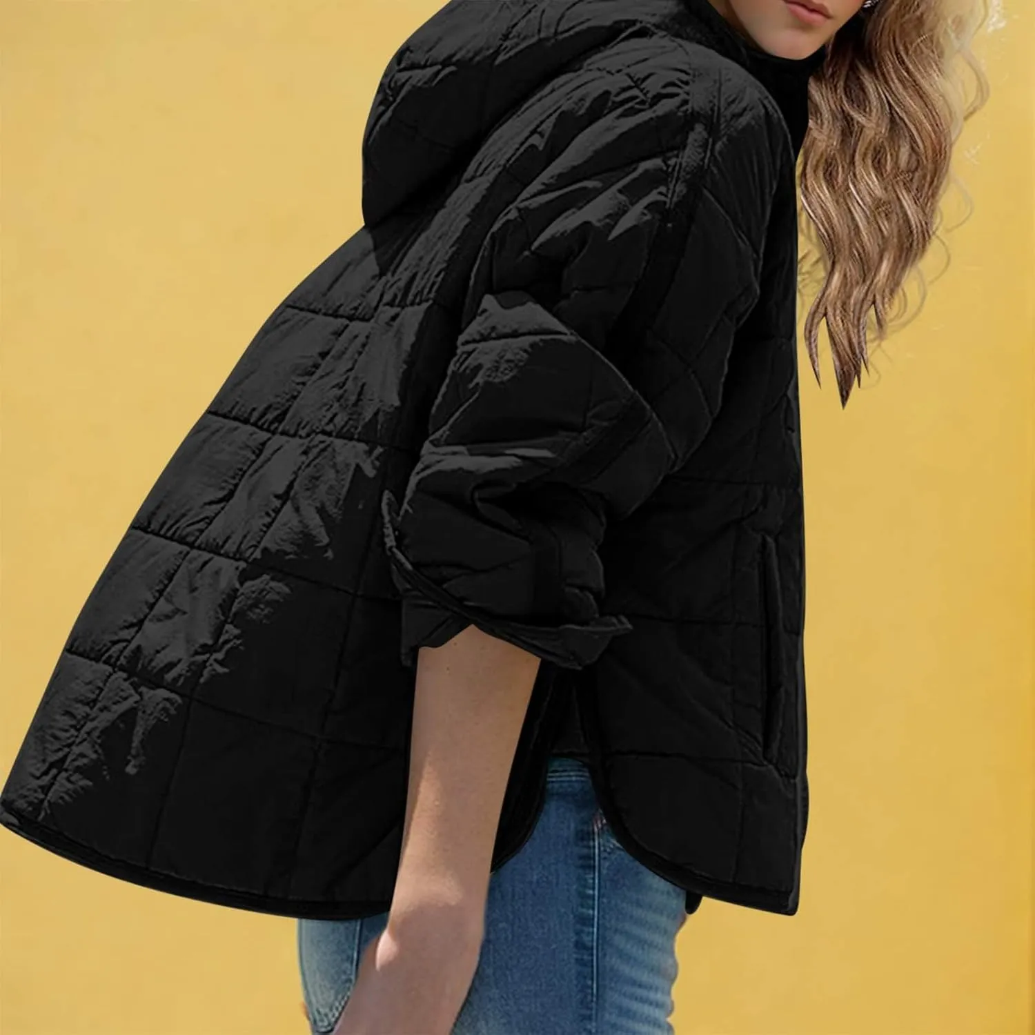 Womens Lightweight Puffer Jackets Warm Hooded Short Winter Coats Thicken Quilted Jackets Cropped Down Coats Outerwear