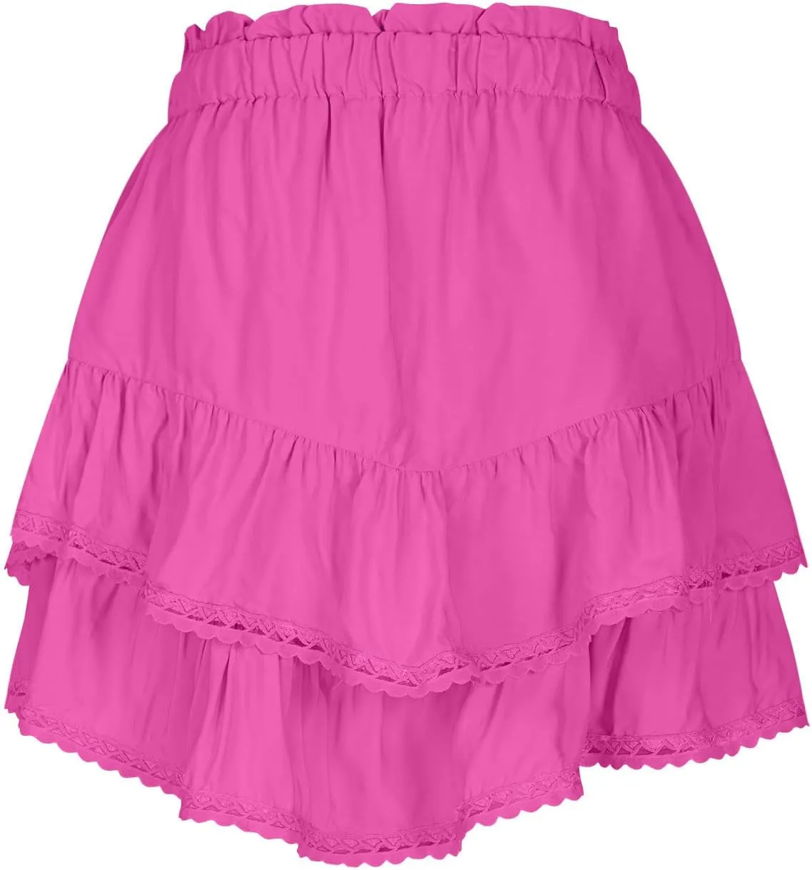 Womens Mini Skirts Ruffle Tiered Skirt Short Summer Skirt Casual Boho Skirt High Waisted A Line Skirt Crochet Shirts