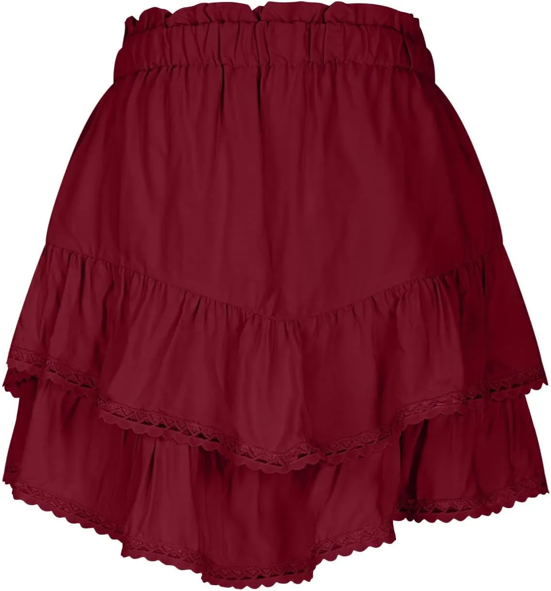 Womens Mini Skirts Ruffle Tiered Skirt Short Summer Skirt Casual Boho Skirt High Waisted A Line Skirt Crochet Shirts