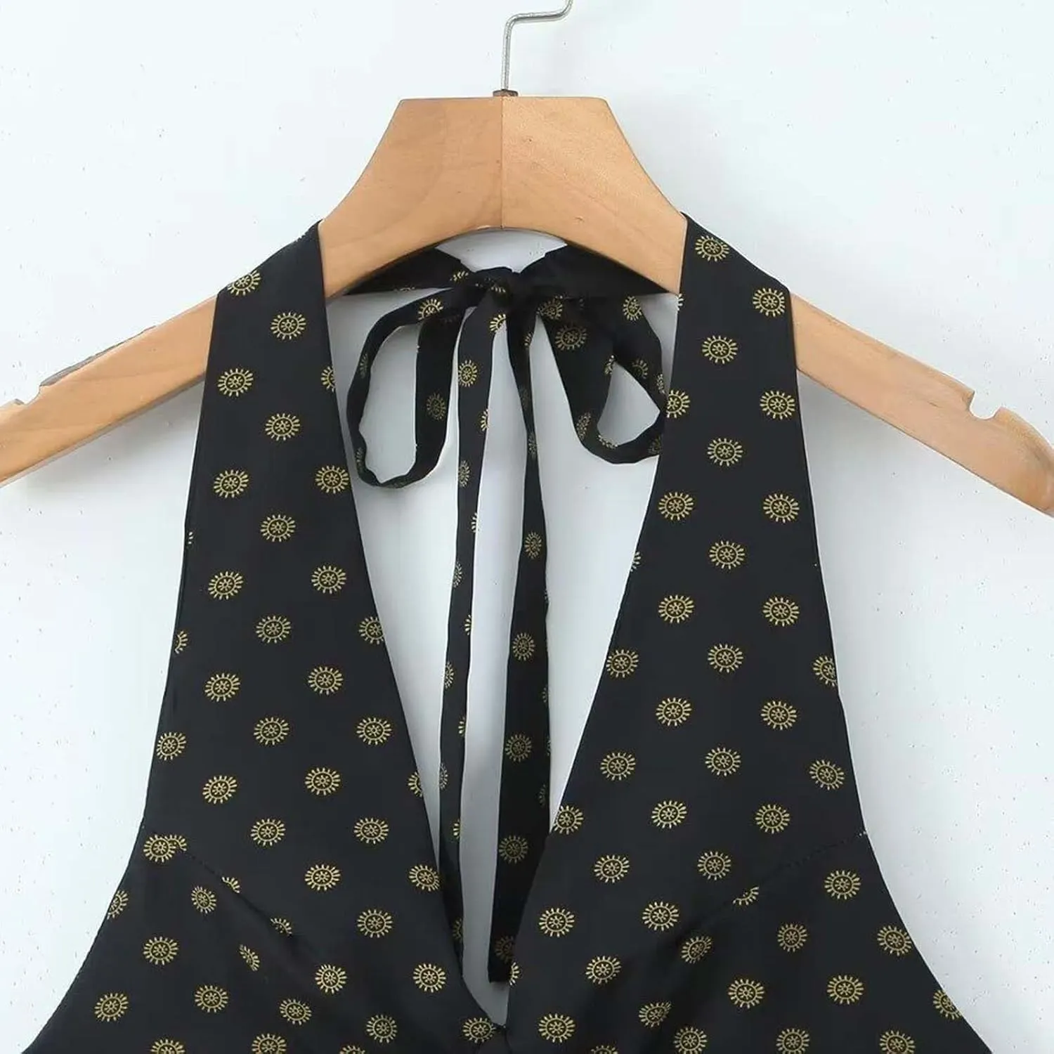 Womens Sexy Bodycon Maxi Dress Halter Deep V Neck Sleeveless Dot Backless Summer Party Clubwear Elegant Bodycon Dresses