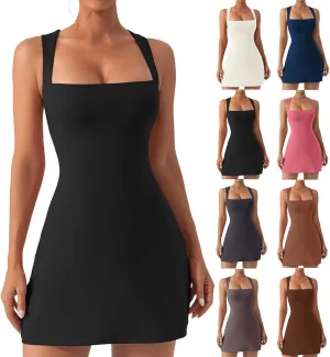 Womens Short Sleeve Maxi Dresses Casual Loose Swing Flared Dress Empire Waist Long Dresses with Pockets