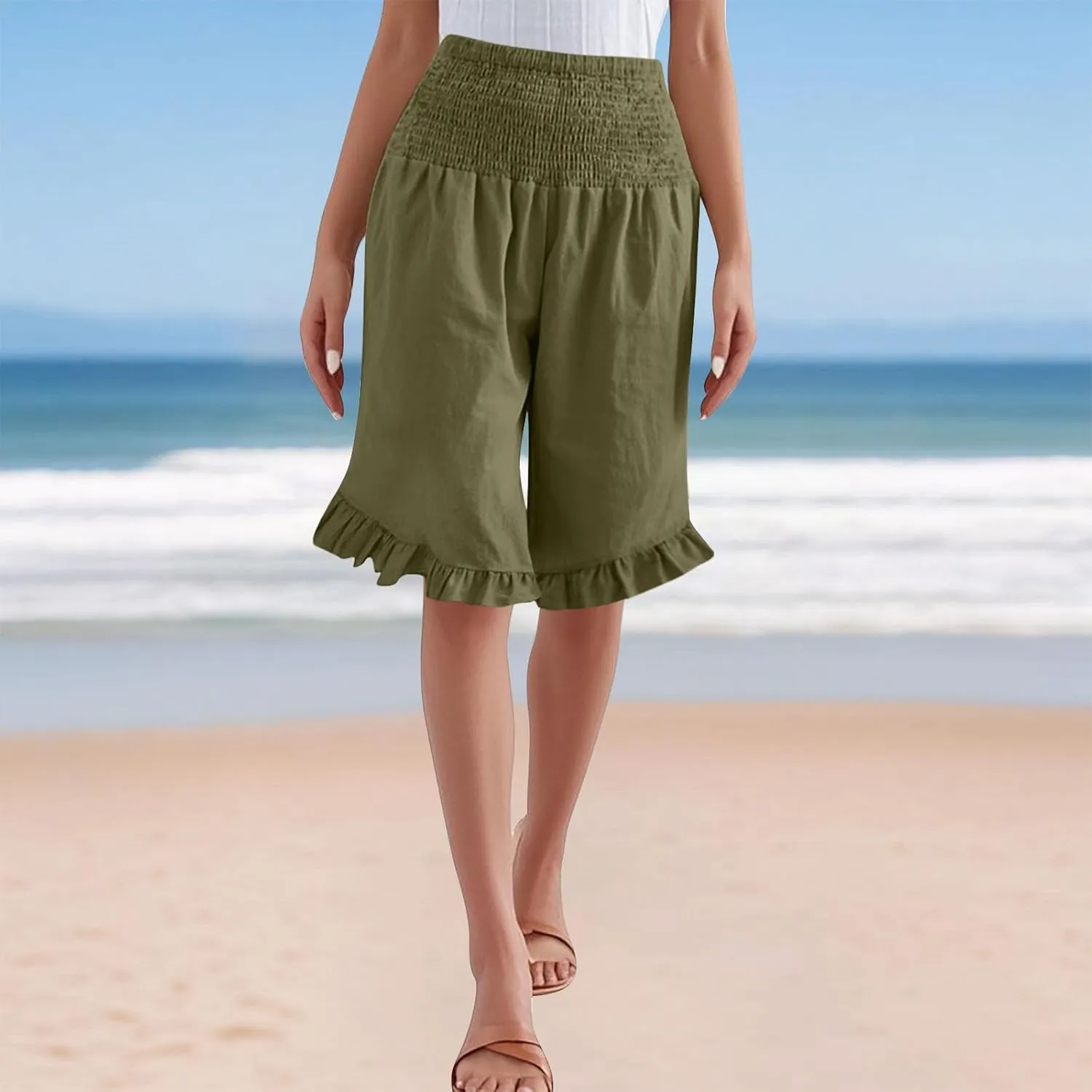 Women's Shorts Wide Leg Dressy Casual High Waisted Short Pants Work Summer Beach Clothes 2025 S-XXL