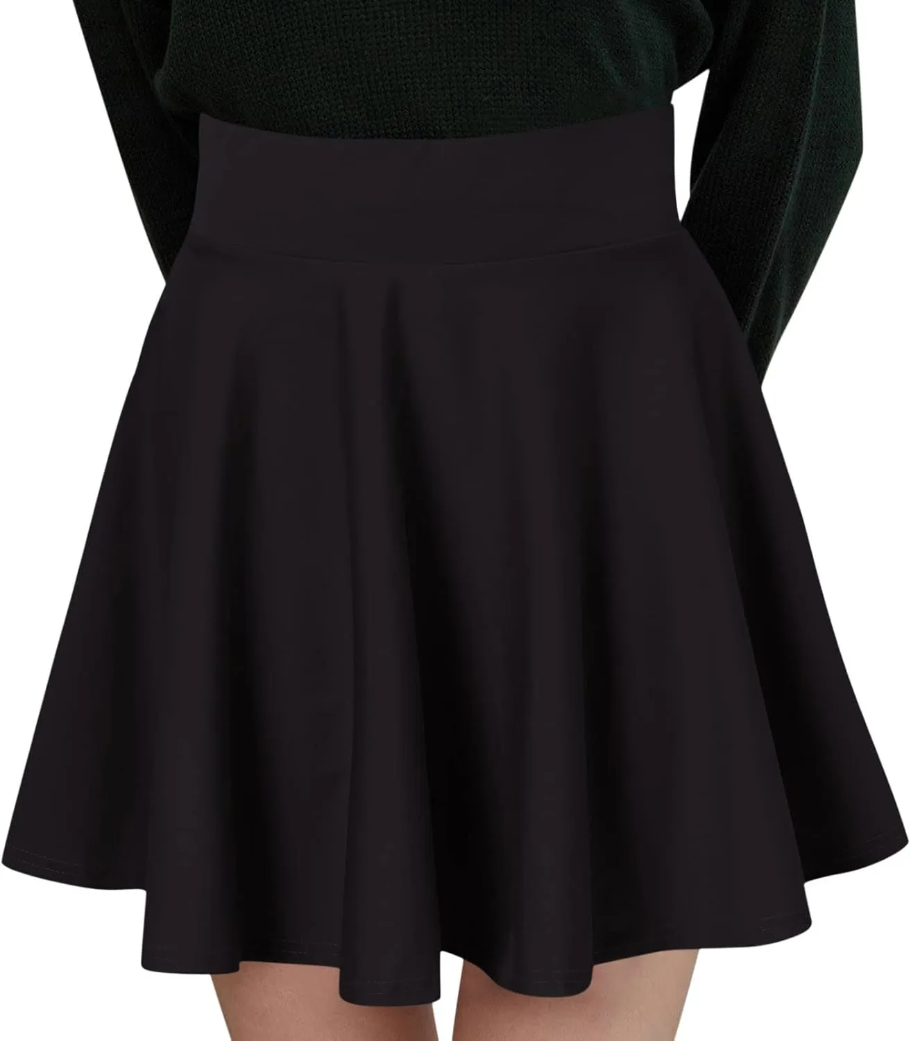 Womens Skirts Short Length with Slim Liner Stretchy High Elastic Waist Pleated Mini Shorts Skirts for Women