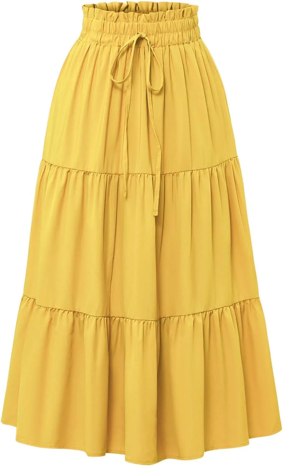 Women's Skirts Women's Summer Comfy Tiered Elastic High Waisted Skirts Casual Floral Print A Line Skirt
