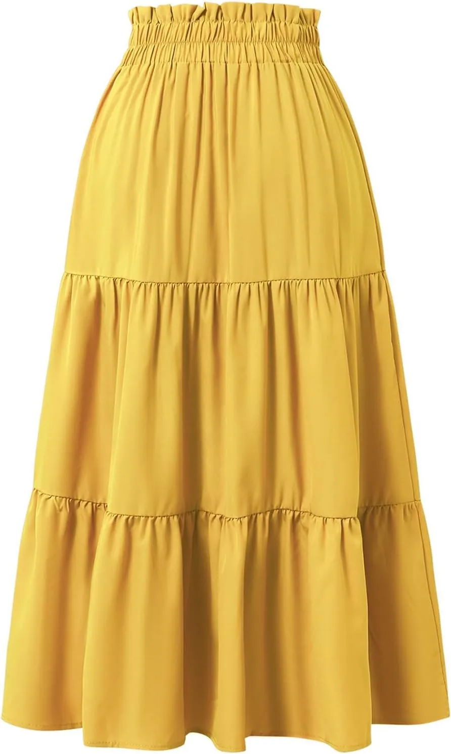 Women's Skirts Women's Summer Comfy Tiered Elastic High Waisted Skirts Casual Floral Print A Line Skirt