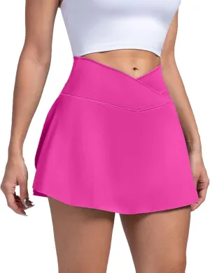 Women's Summer Athletic Loose Trendy Quick Dry Elastic High Waist Solid Color Yoga Fitness Tennis Skirts 2025, S-2XL