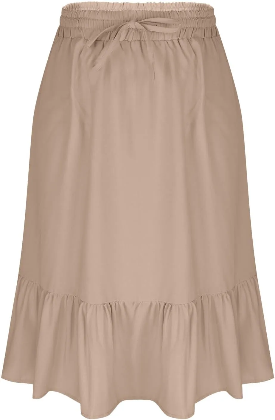 Women's Summer High Waisted Skirts Tiered Ruffle Skirts Boho Flowy Swing Pleated Skirt Casual A-Line Maxi Skirt