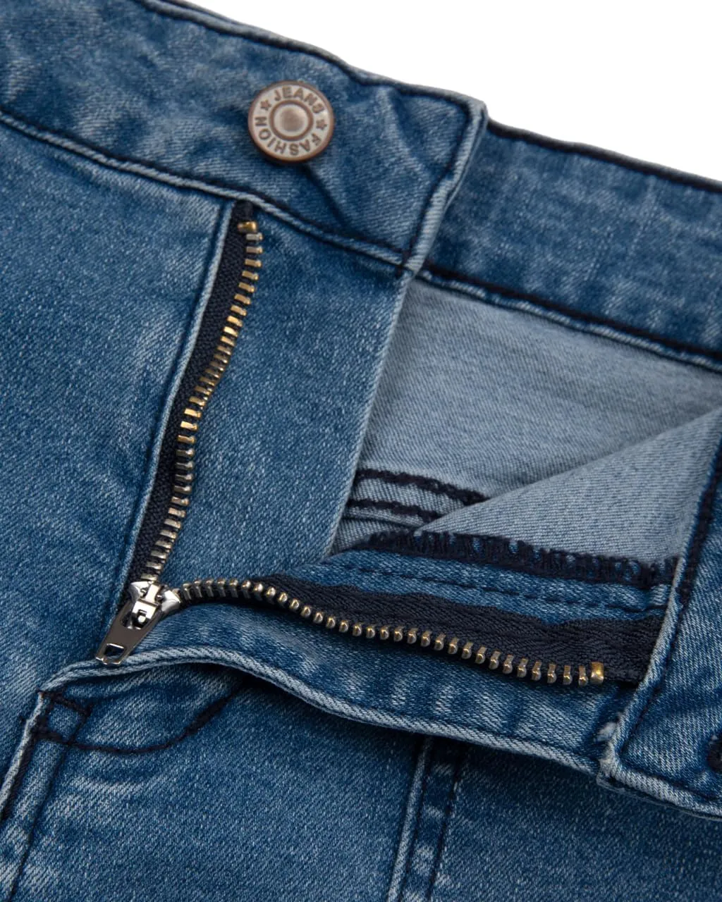 Women's Summer Mid Waisted Casual Jean Shorts Trendy Flat Pockets Cutoff Stretchy Denim Shorts