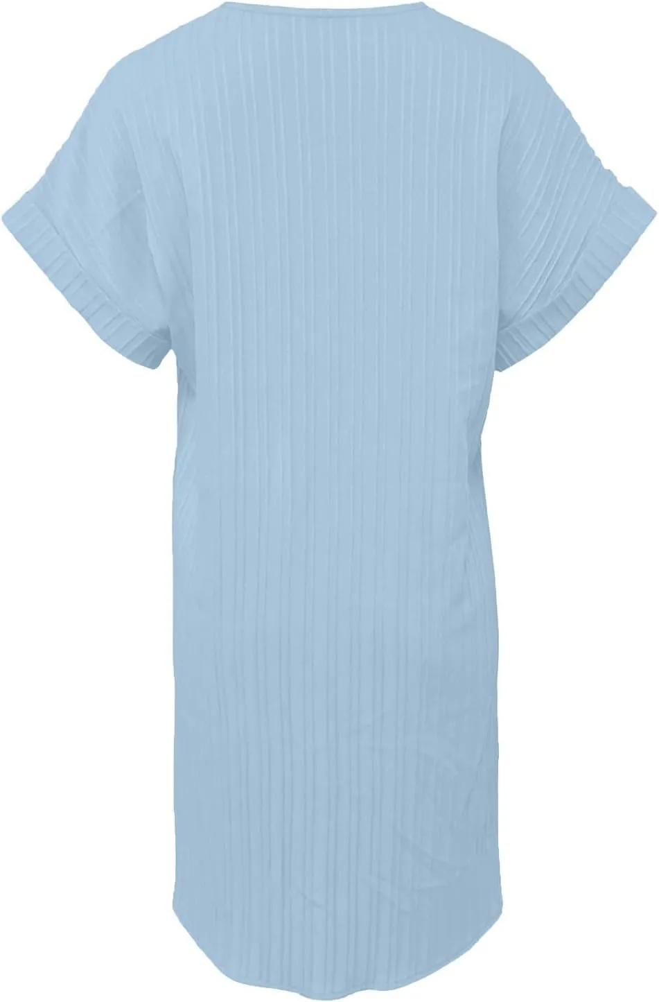 Women's Summer Sundress Short Sleeve V Neck Pullover Midi Dresses Button Down Shirts Skirts Travel Vacation Outfits