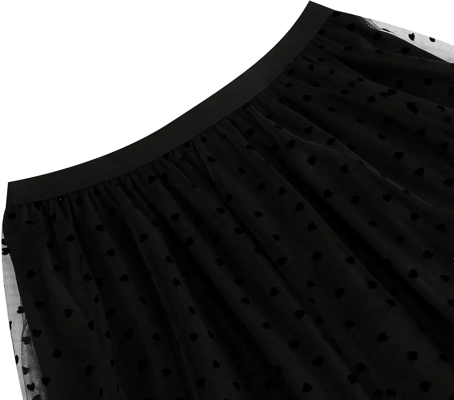 Womens Tulle Midi Skirt Elastic Waist Layered Floral Lace Mesh Print Skirts Summer Casual Trendy Dressy A-Line Skirt