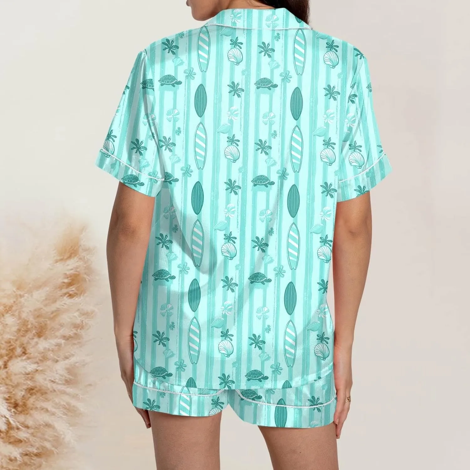 Women's Two Piece Outfits for Women Short Sleeve V Neck Shorts Set Women's Swim Skirts