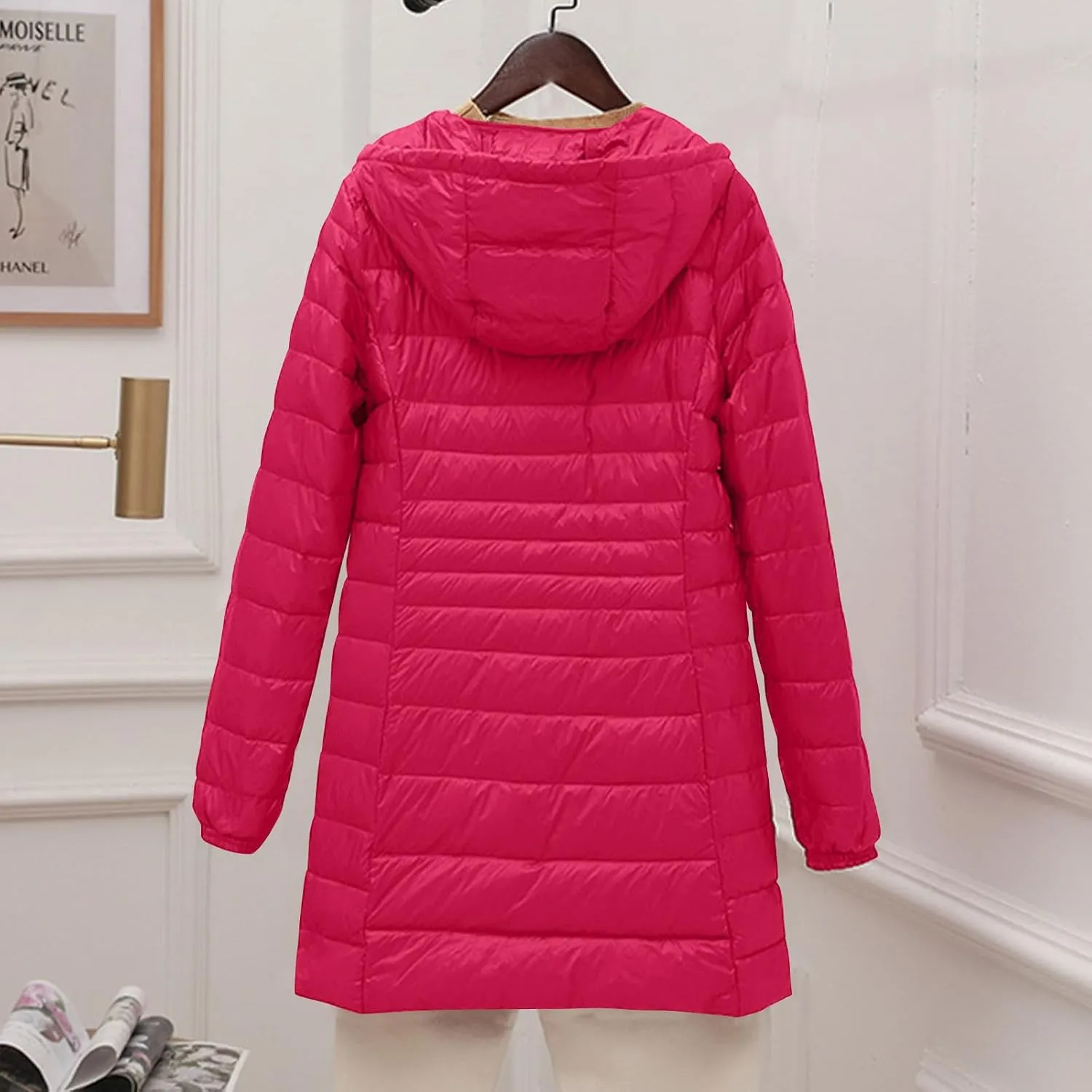 Womens Winter Coats Lightweight Quilted Jackets Thicken Warm Puffer Jackets Long Down Coats Slim Fit Windproof Outwear