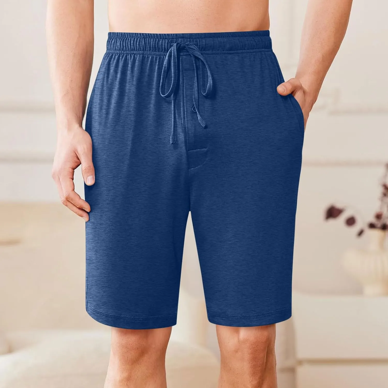 Xiaojmake Men's Pajama Shorts Button Soft Sleepwear PJs Bottoms Elastic Waistband Cotton Loungewear Plus Size Sleep Shorts