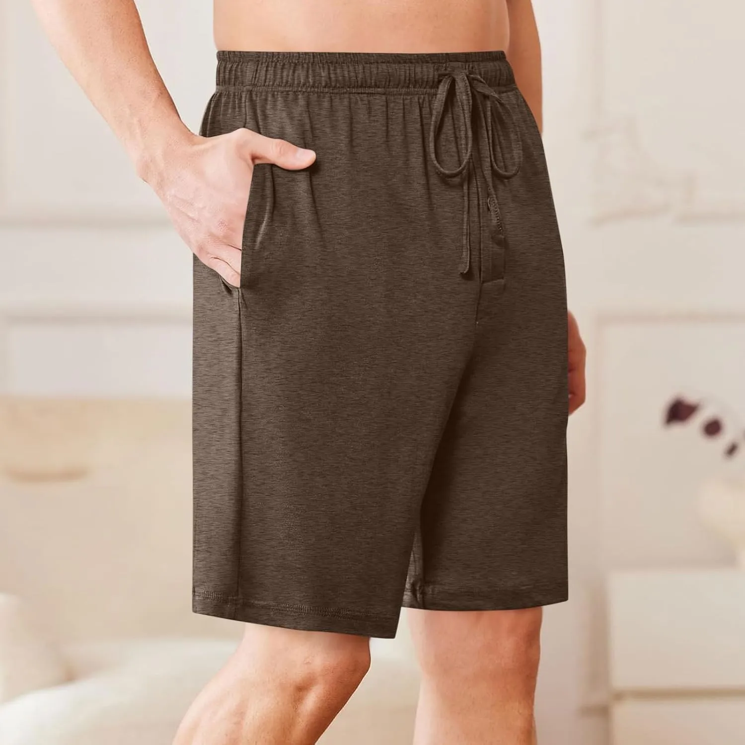Xiaojmake Men's Pajama Shorts Button Soft Sleepwear PJs Bottoms Elastic Waistband Cotton Loungewear Plus Size Sleep Shorts