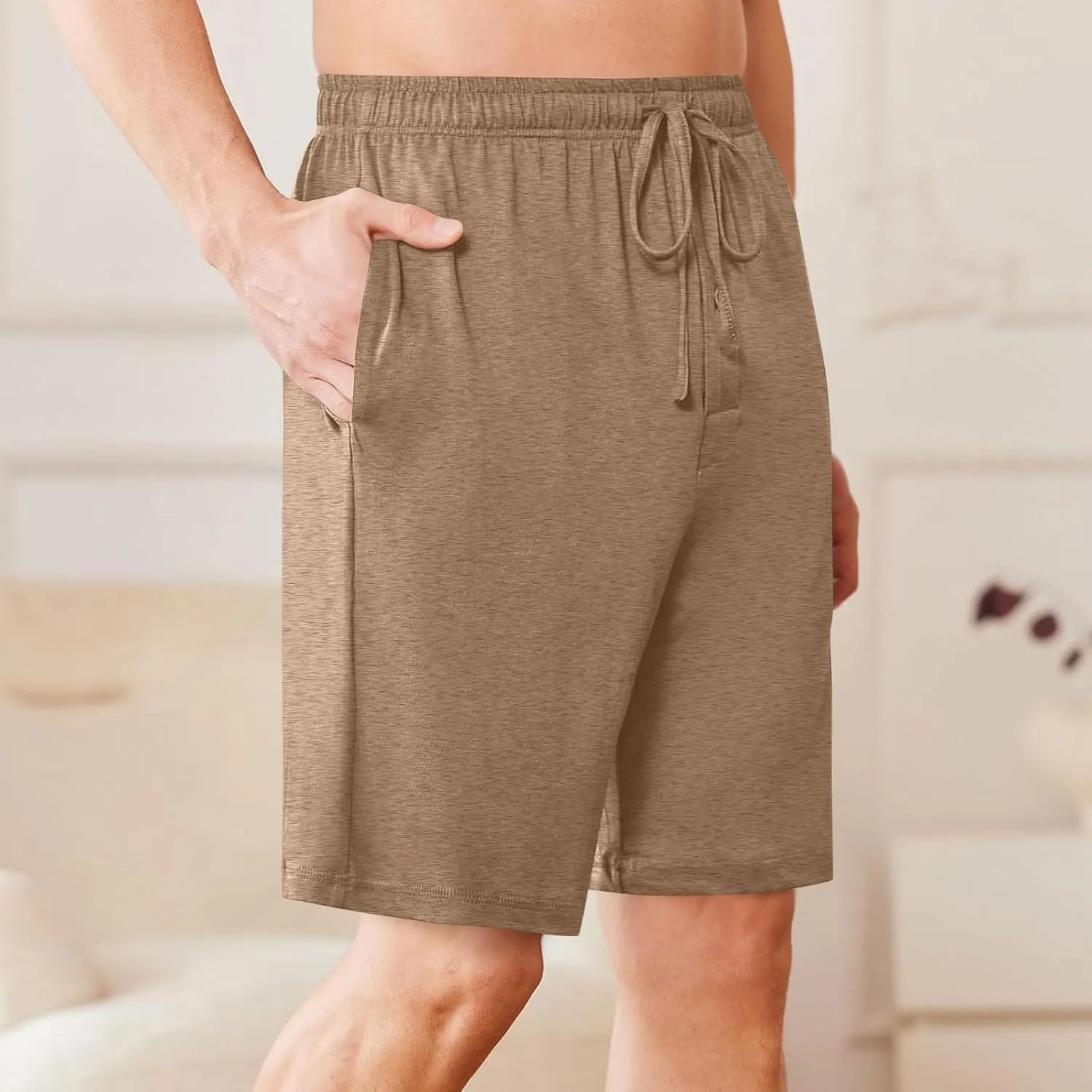 Xiaojmake Men's Pajama Shorts Button Soft Sleepwear PJs Bottoms Elastic Waistband Cotton Loungewear Plus Size Sleep Shorts