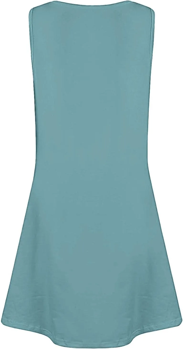 XOWRTE Summer Dresses for Women 2025 Loose V Neck Button Short Sleeve Casual T Shirt Dress Sundresses Swimsuit Coverup