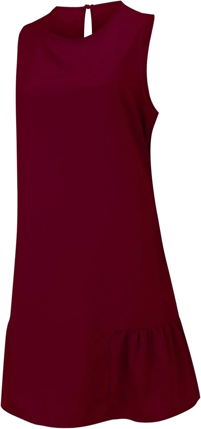 XOWRTE Women's Summer Dresses Round Neck Sleeveless Tank Dress Casual A-Line Sundresses Beach Vacation Clothes Mini Dress