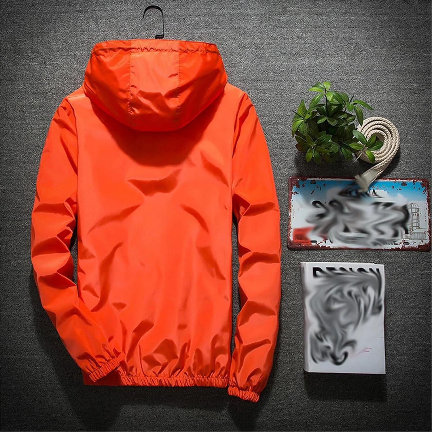 XUNRYAN Mens Running Cycling Jackets Reflective Coat Hooded Waterproof Windbreaker Lightweight Rain Jacket Bike Raincoat