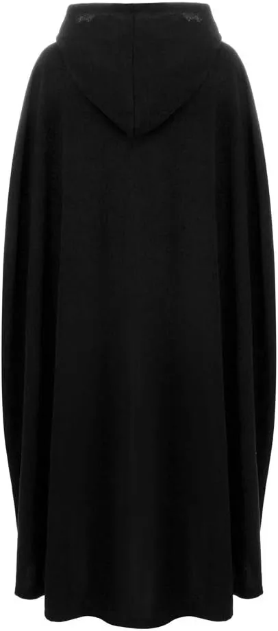 XUNRYAN Womens Winter Cape Coat Wool Blend Hooded Cloak Maxi Long Cardigans Open Front Poncho Outwear Halloween Costume