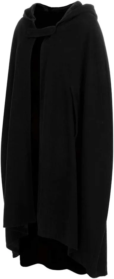XUNRYAN Womens Winter Cape Coat Wool Blend Hooded Cloak Maxi Long Cardigans Open Front Poncho Outwear Halloween Costume