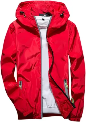 Ymosrh Men's Lightweight Work Jackets Water Resistant Rain Jacket Windproof for Hiking Fishing Running Sportswear, M-7XL