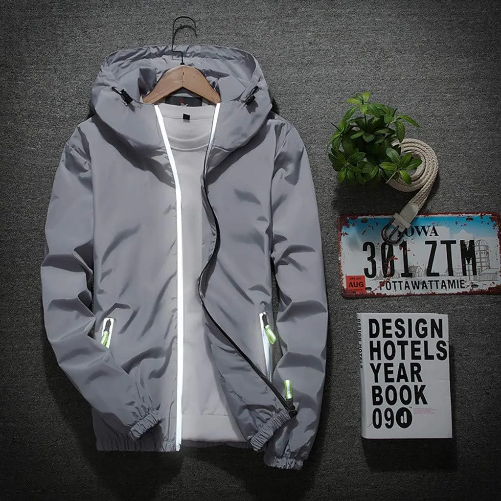 Ymosrh Men's Lightweight Work Jackets Water Resistant Rain Jacket Windproof for Hiking Fishing Running Sportswear, M-7XL