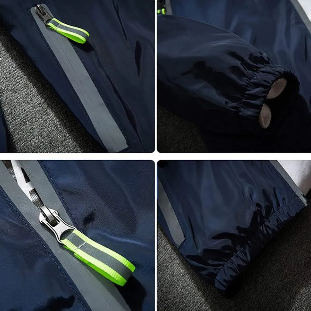 Ymosrh Men's Lightweight Work Jackets Water Resistant Rain Jacket Windproof for Hiking Fishing Running Sportswear, M-7XL