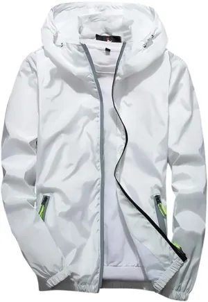 Ymosrh Men's Lightweight Work Jackets Water Resistant Rain Jacket Windproof for Hiking Fishing Running Sportswear, M-7XL