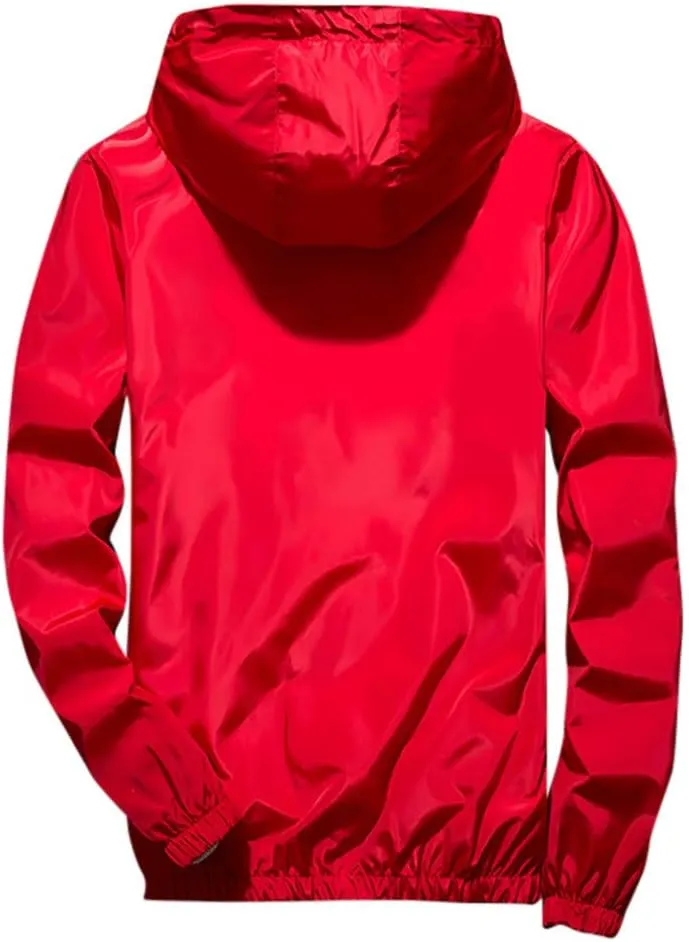 Ymosrh Men's Lightweight Work Jackets Water Resistant Rain Jacket Windproof for Hiking Fishing Running Sportswear, M-7XL